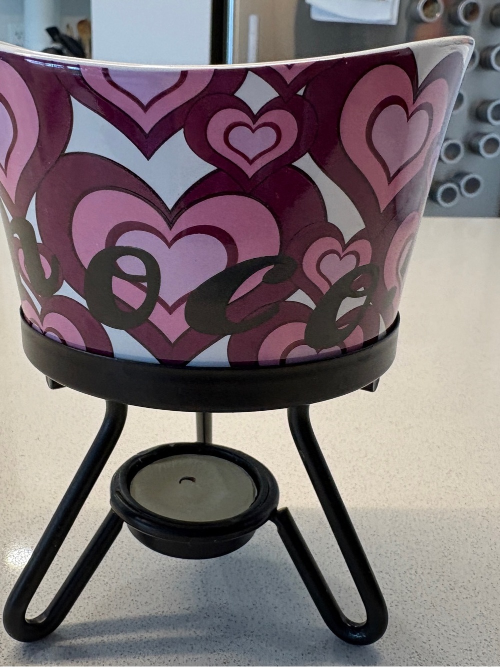 Chocolate Lover - Heart Ceramic Fondue with plates